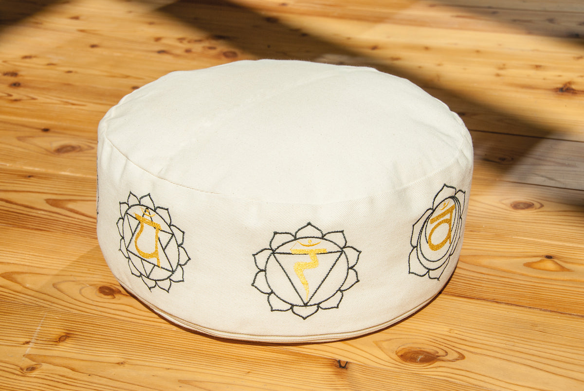 7 Chakra Meditationskissen – Ø 35 cm – mit Buchweizenfüllung – BERK