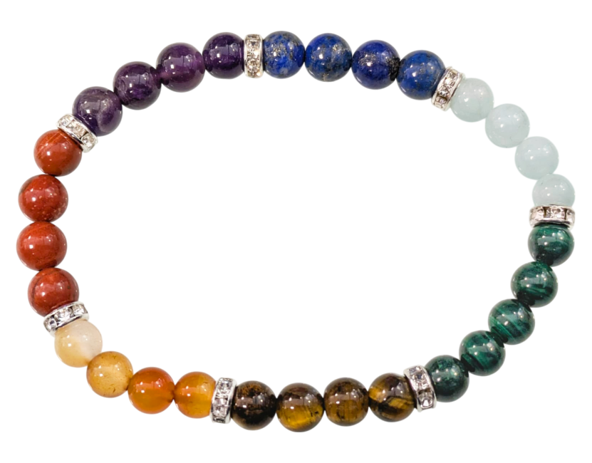 7 Chakren - Perlenarmband - A-Qulität - 6 mm