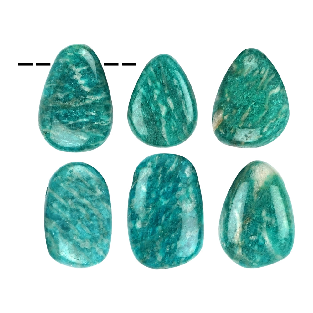 Amazonit - Trommelstein gebohrt - dunkel