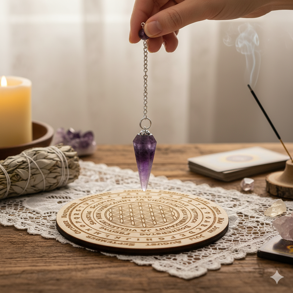 Amethyst Pendel – Intuition & Schutz – 6-Kant konisch (A-Qualität) – ca. 35×20 mm