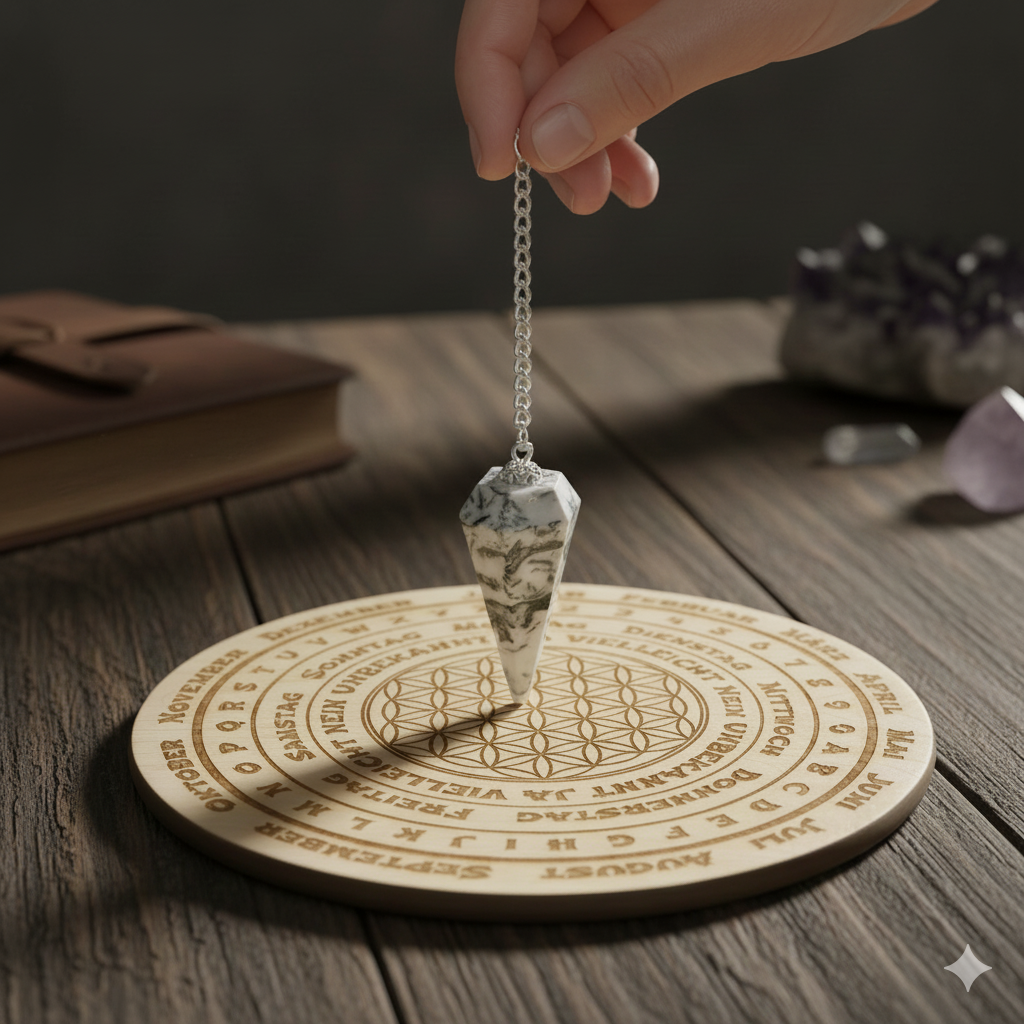 Baumachat Pendel – Erdung & Klarheit – 6-Kant konisch (A-Qualität) – ca. 35×20 mm