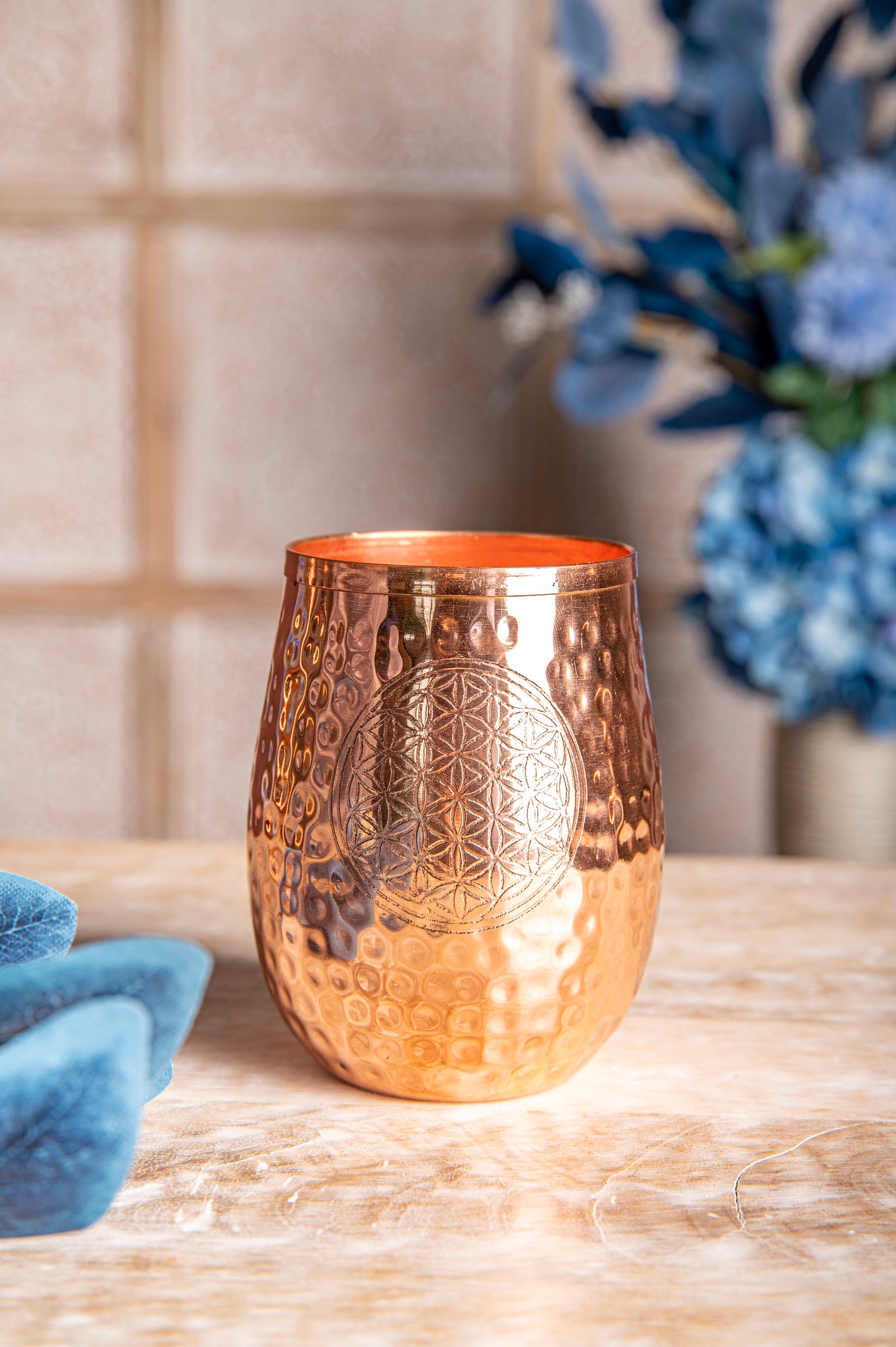 Berk - Kupfertrinkbecher mit Blume des Lebens - 450 ml