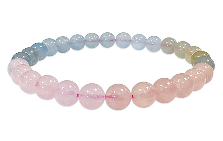 Berylle, Aquamarin & Morganit - AAA Qualität - Perlenarmband 6-7 mm