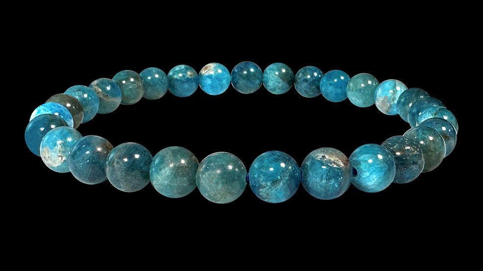 Blauer Apatit - AB Qualität - Perlenarmband 6-7 mm