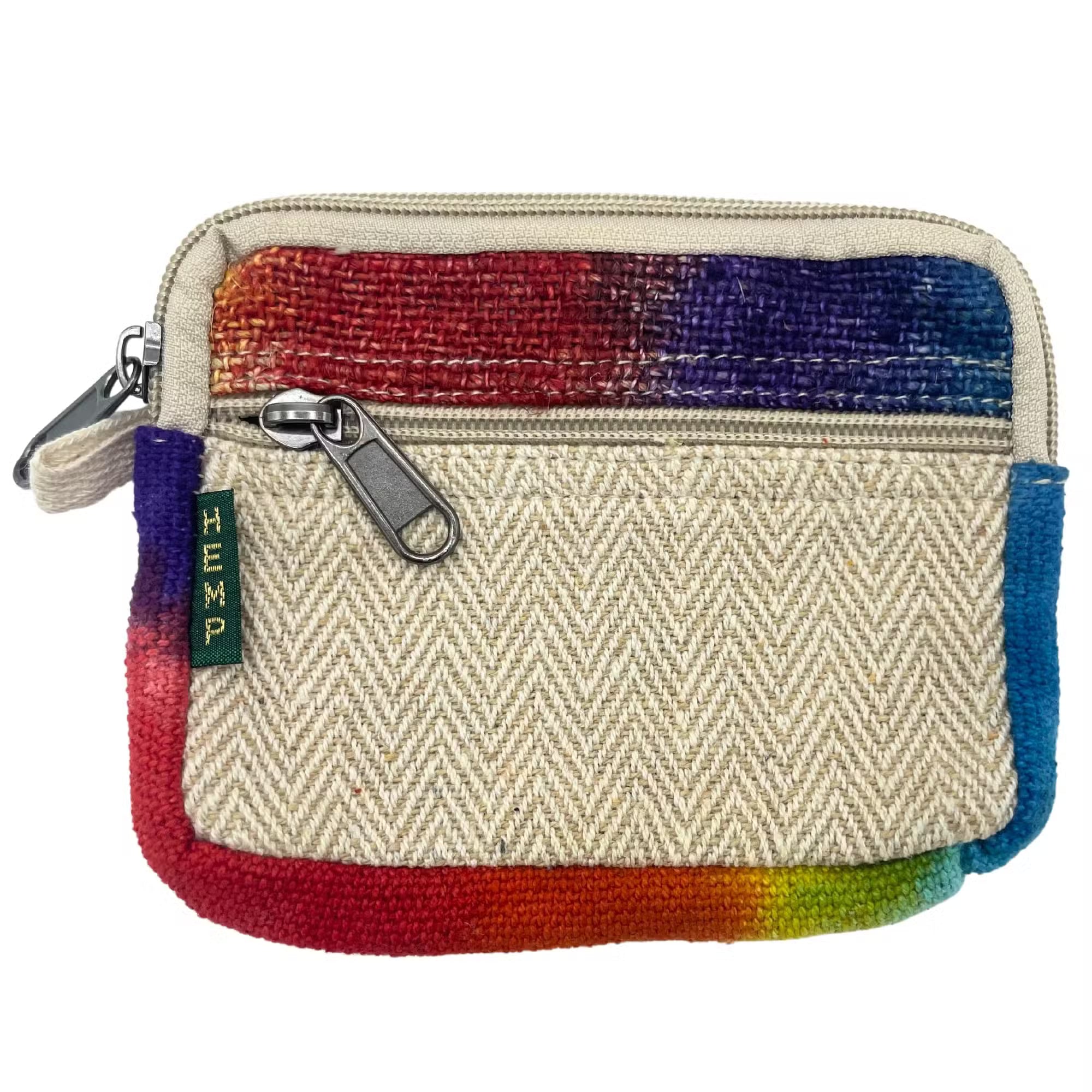 Boho Hanf-Tasche „Batik-Style“ – Quadratischer Beutel handgefertigt in Nepal