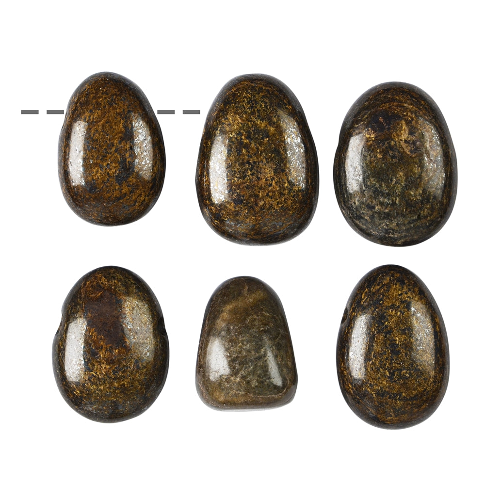 Bronzit - Trommelstein gebohrt - Größe 2 - 3 cm