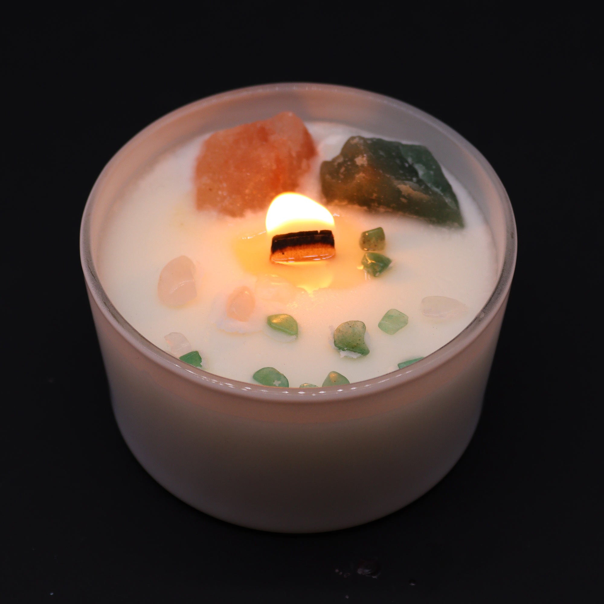 Chakra - Edelsteinkerze – Herz Chakra - 8,5 x 5 cm