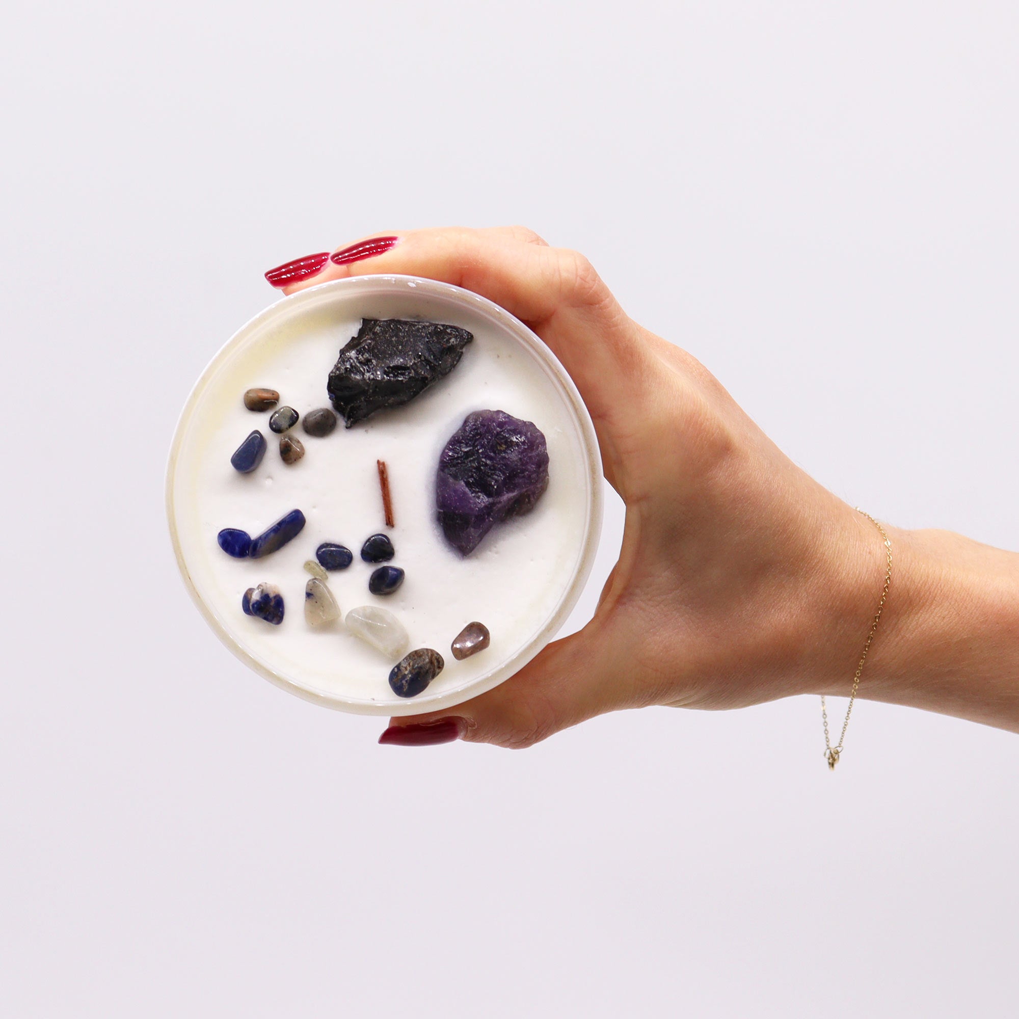 Chakra - Edelsteinkerze – Solarplexus - 8,5 x 5 cm