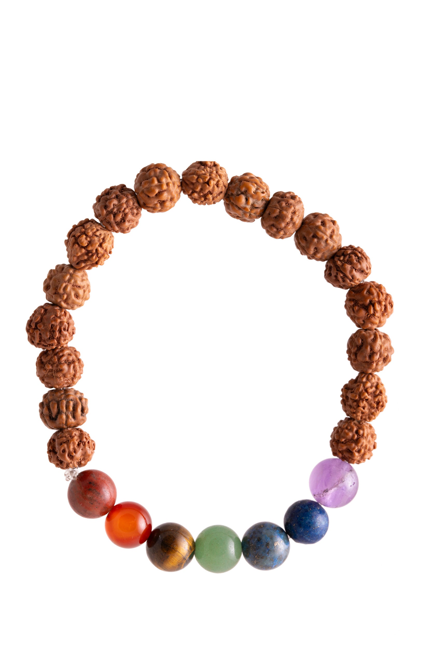 Chakra Rudraksha Kugelarmband - 8 mm Perlen