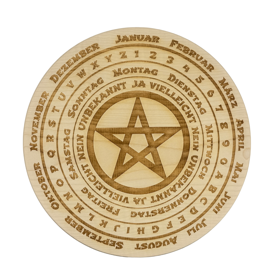 Exklusives Pendelbrett - Pentagramm - Aus reinem Ahornholz 30 cm