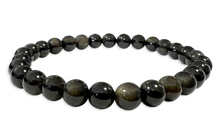 Goldglanz Obsidian - A Qualität - Perlenarmband 6 mm