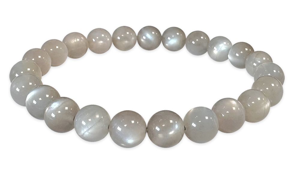 Graues Mondstein - AAA Qualität - Perlenarmband 8 mm