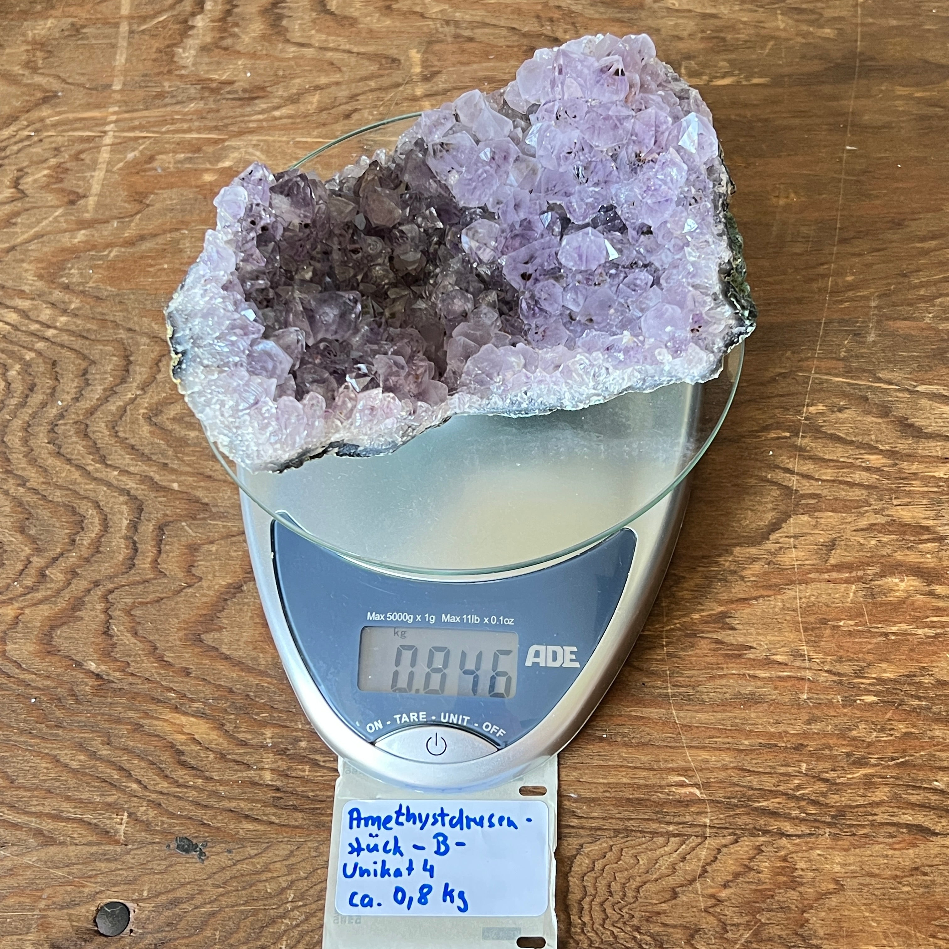 Amethystdrusenstück – B-Qualität – Brasilien – Unikat 04 (ca. 0,8 kg)