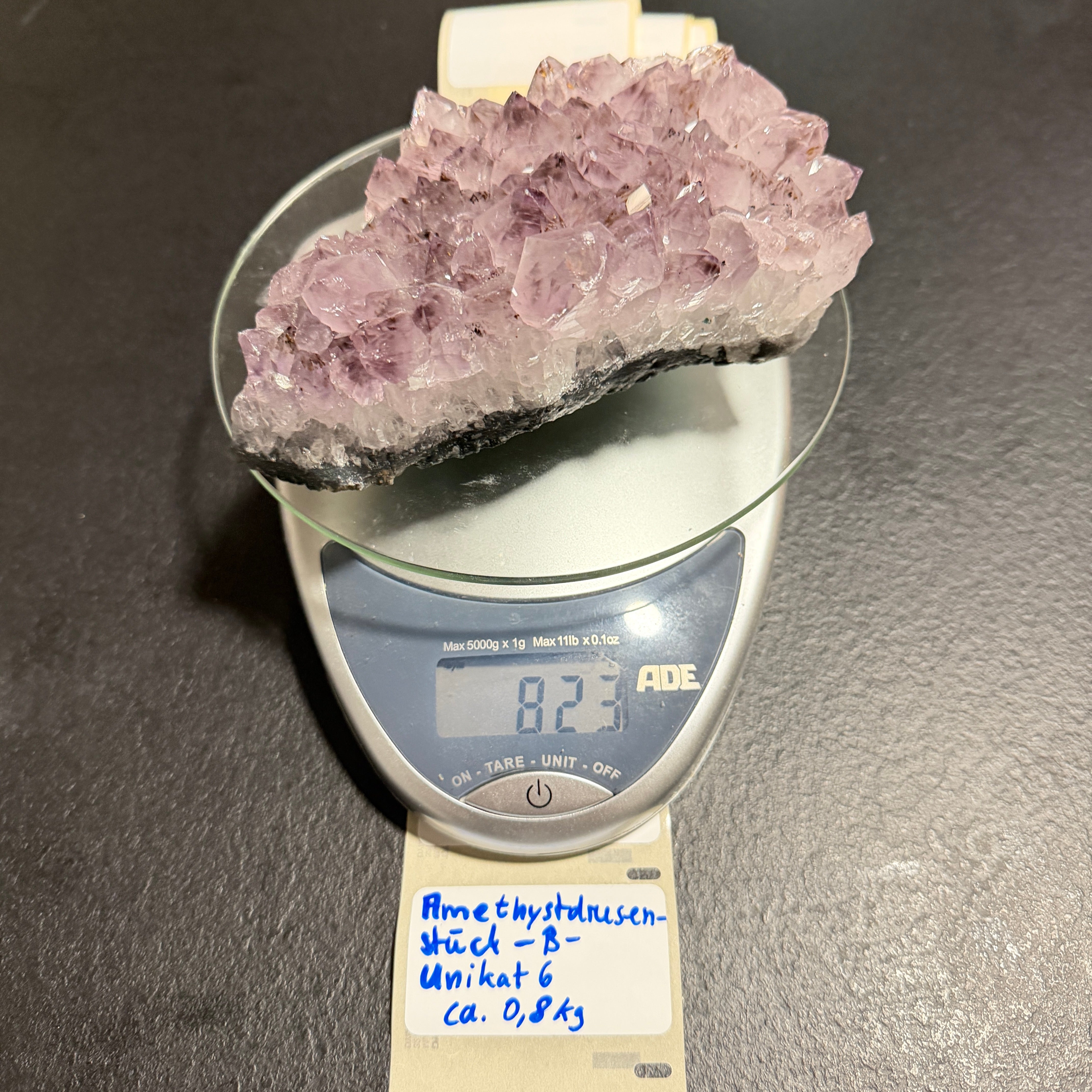 Amethystdrusenstück – B-Qualität – Brasilien – Unikat 06 (ca. 0,8 kg)