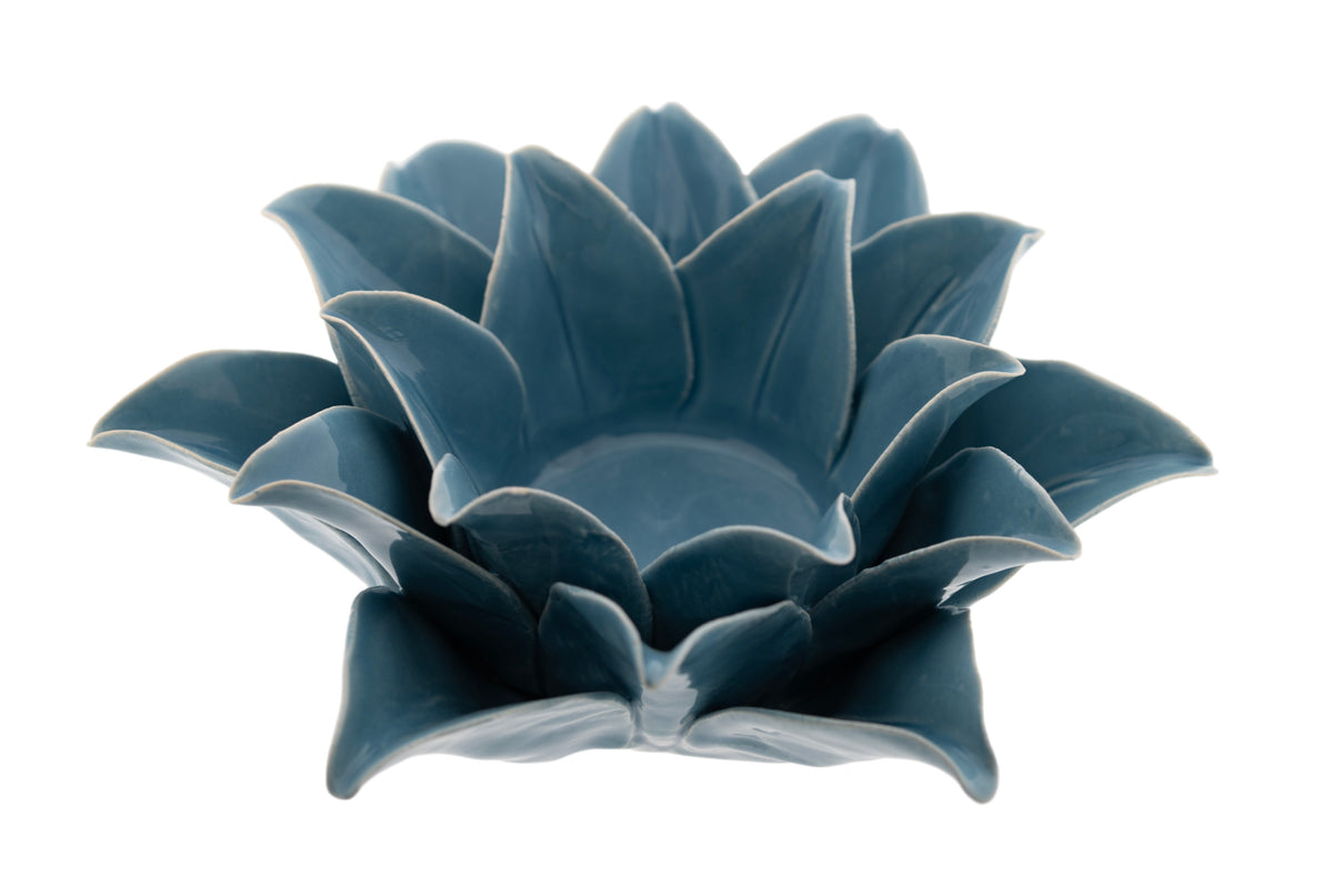 Keramikgefäß Lilie – Blau – groß - H 7 cm, Ø 18 cm