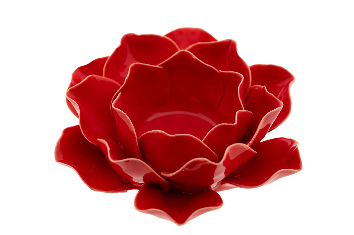 Keramikgefäß Rose – Rot – klein - H 6 cm, Ø 12 cm