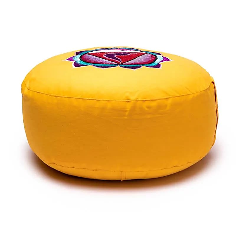 Meditationskissen – 3. Chakra (Manipura) – bestickt - ca. 33 × 13 cm | Yogi & Yogini