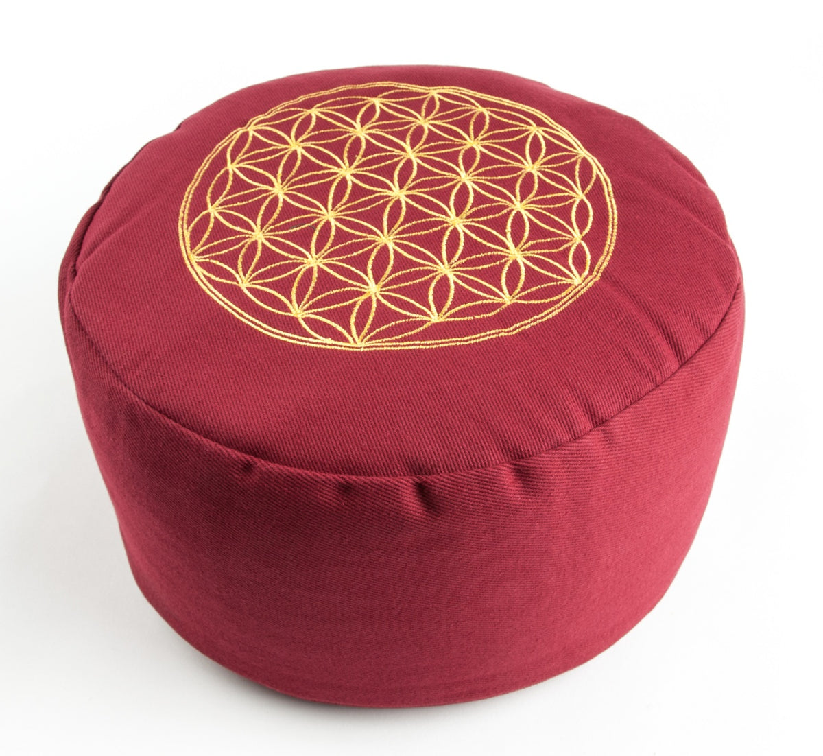 Meditationskissen „Blume des Lebens“ – Rot – Ø 30 cm – BERK
