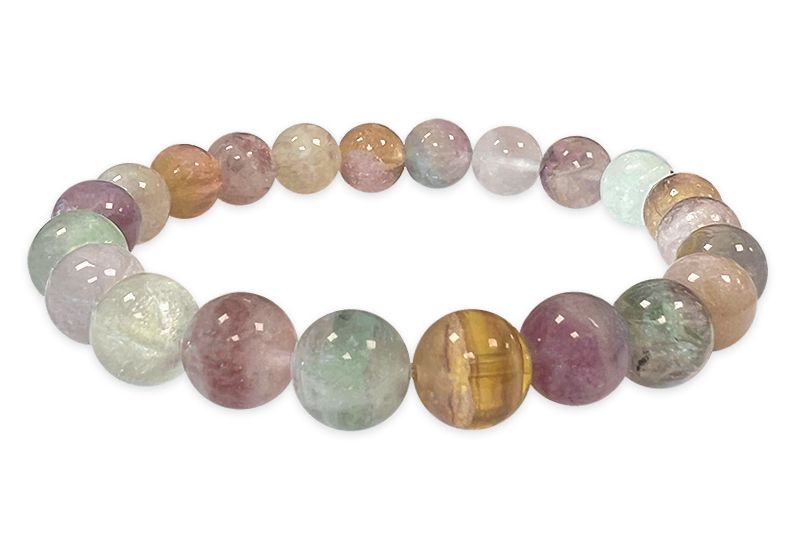 Mehrfarbiges Fluorit - AA Qualität - Perlenarmband 6,5-7,5 mm