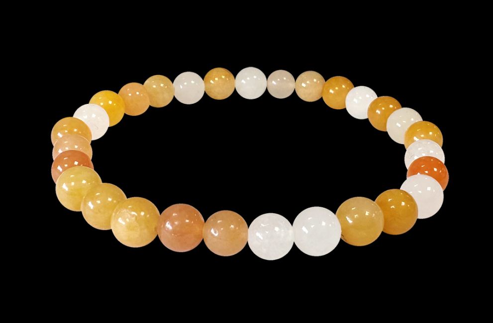 Mehrfarbiges Jade - AB Qualität - Perlenarmband 6 mm