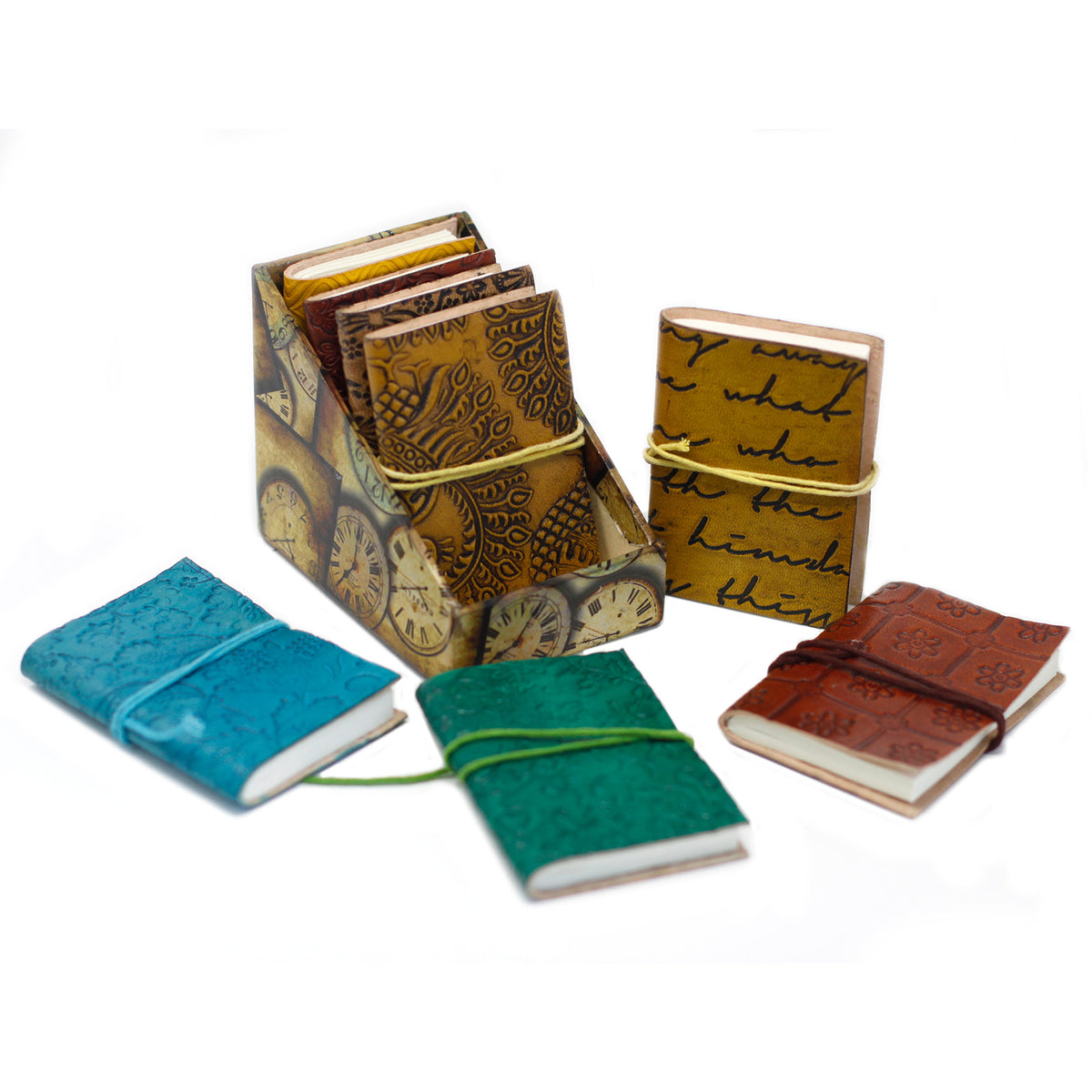 Mini-Ledernotizbücher versch. Designs ca. 10x7,5 cm