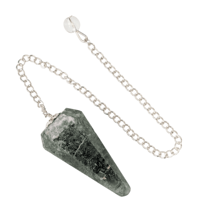 Moosachat Pendel – Erdung & Wachstum – 6-Kant konisch – ca. 35×20 mm