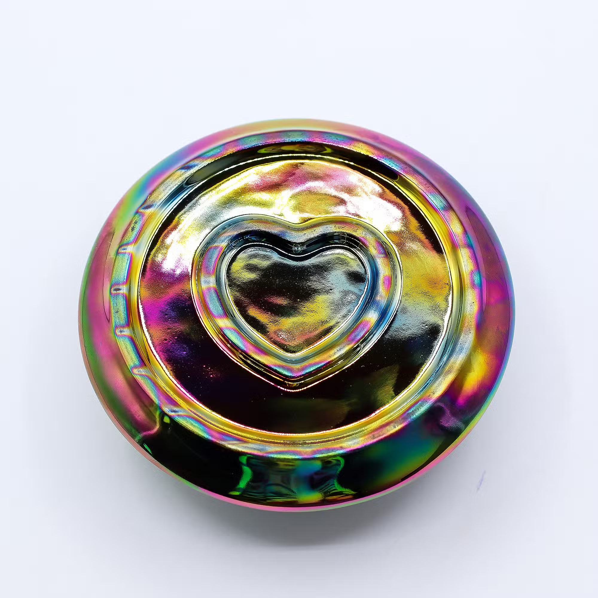 Multifunktions-Räucherschale "Mandala" für Palo Santo & Räucherbündel – Metallic Regenbogen (12,5 cm)