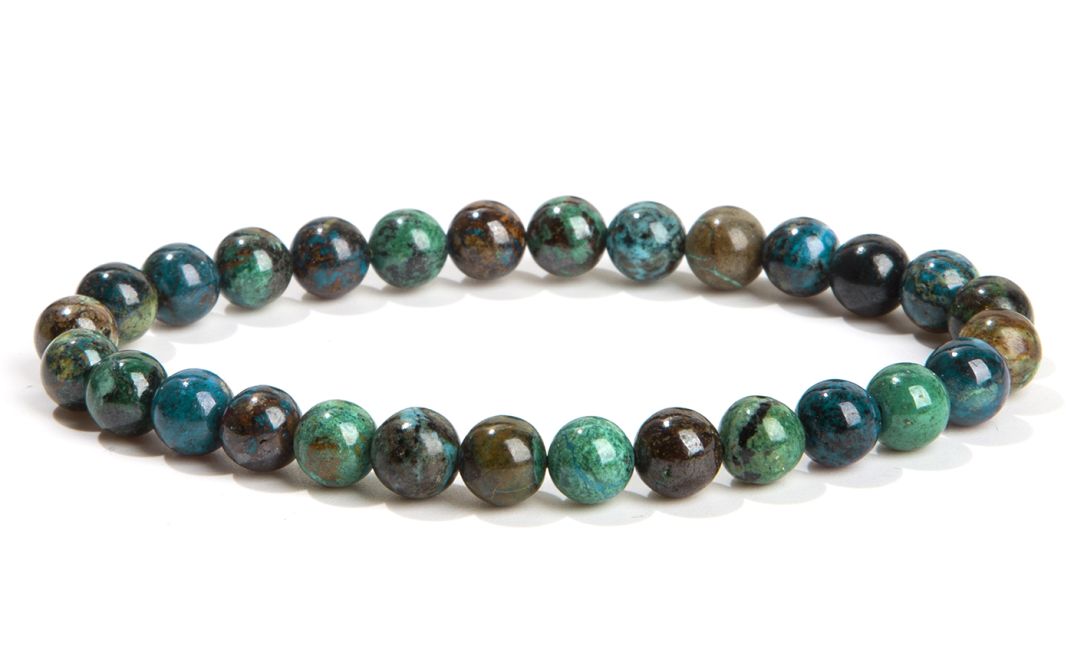 Natürliches Malachit-Azurit - A Qualität - Perlenarmband 6-7 mm