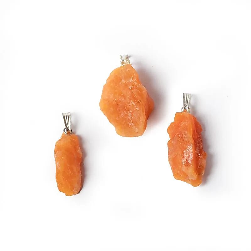 Orangen Calcit - Roh - Edelsteinanhänger ca. 3 cm