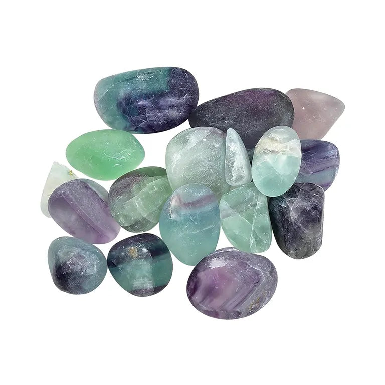 Ordnung – Lapis-Vitalis - Fluorit Wassersteine ca. 100 g in Metall-Geschenkdose