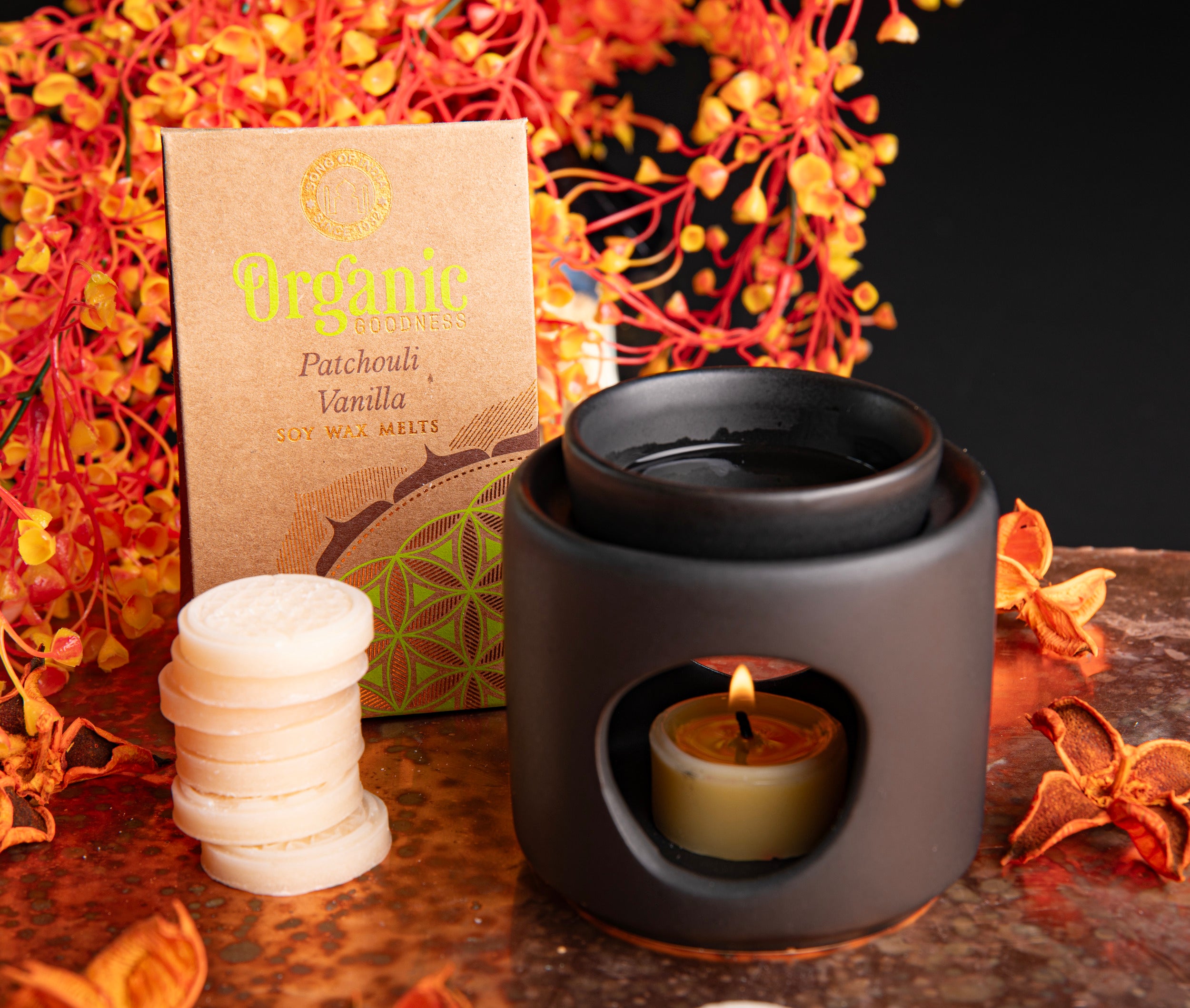 Patchouli & Vanille - Wachstaler - Blume des Lebens - für Aromalampen