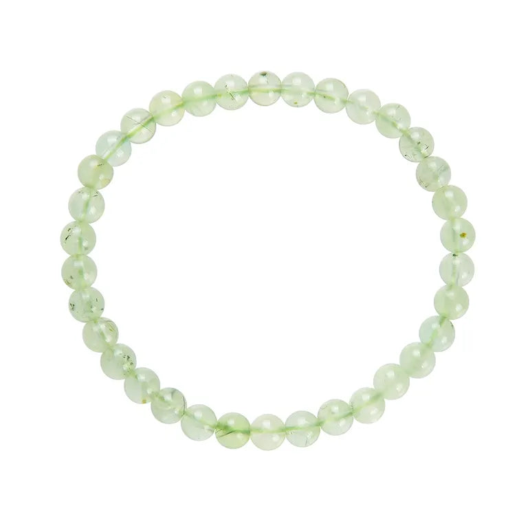 Prehnit Edelsteinarmband - Kugel ø 6 mm - auf Elastikband Länge ca. 19 cm