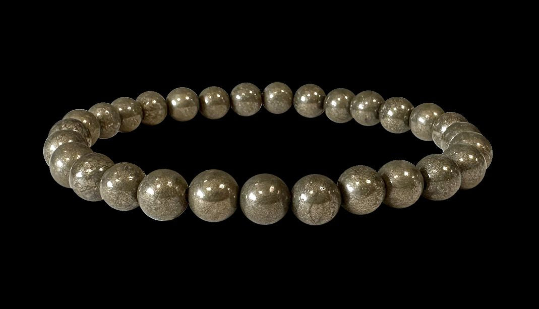 Pyrit - A Qualität - Perlenarmband 6 mm