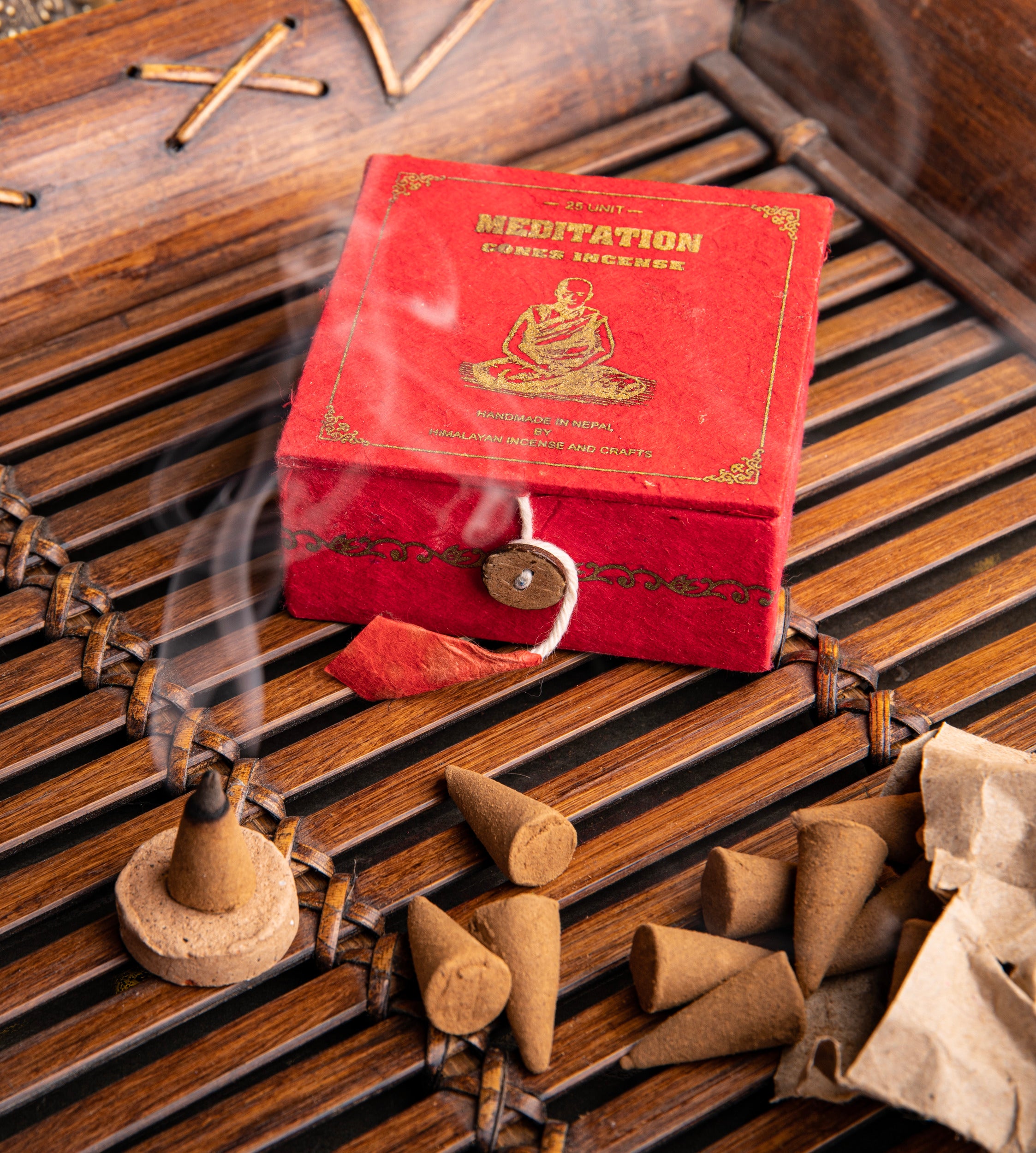 Räucherkegel - Meditation - in roter Box - 25 St.