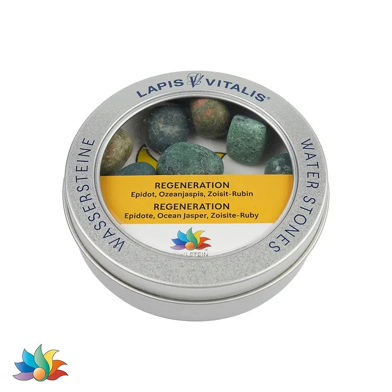 Regeneration – Edelstein Balance - Wassersteine Mischung ca. 100 g in Metall-Geschenkdose