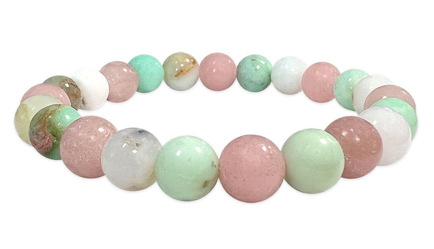 Rosa Opal & Chrysopras - AA Qualität - Perlenarmband 8 mm