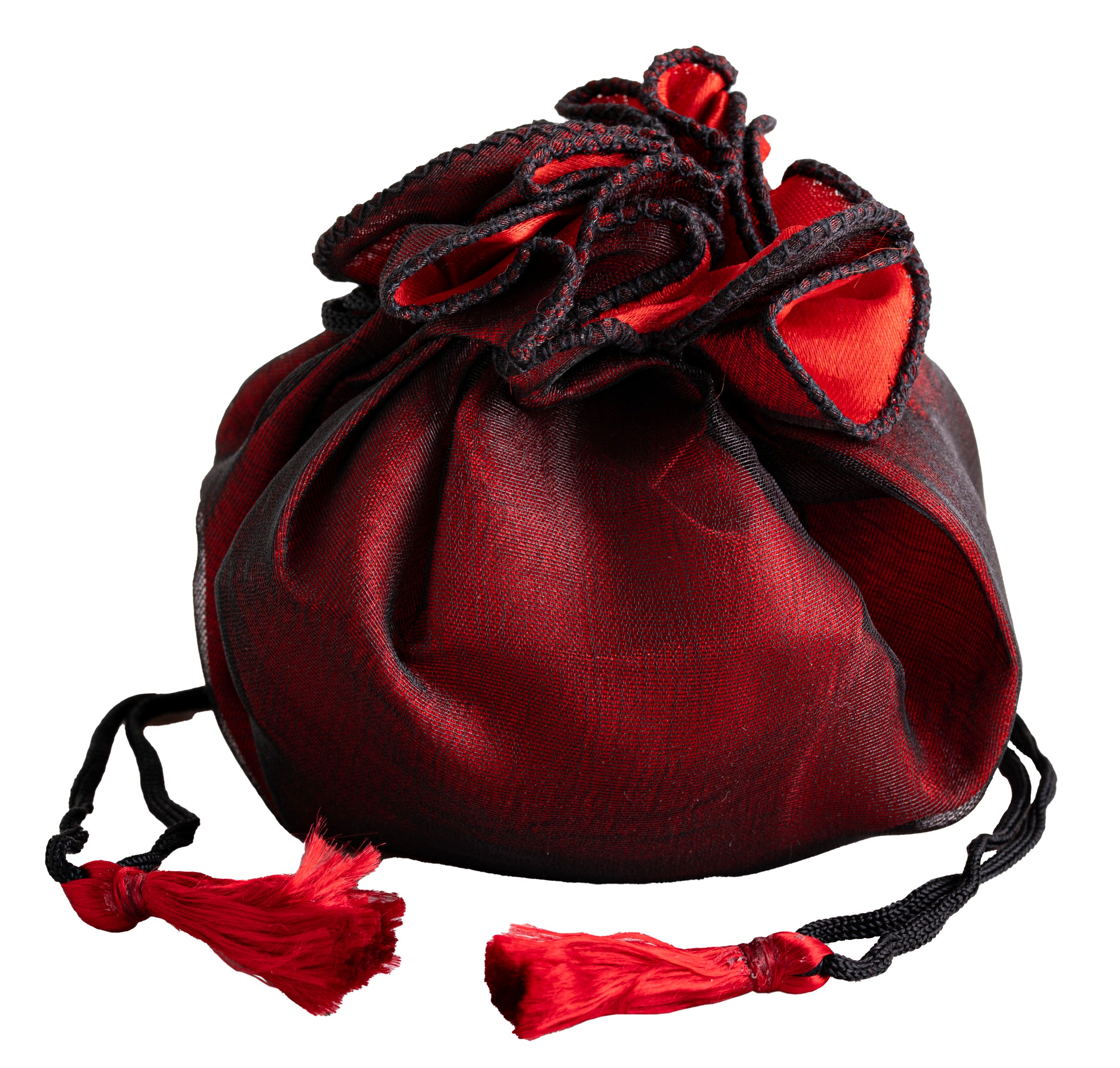 Rosen Beutel Schwarz / Rot ø 13 cm