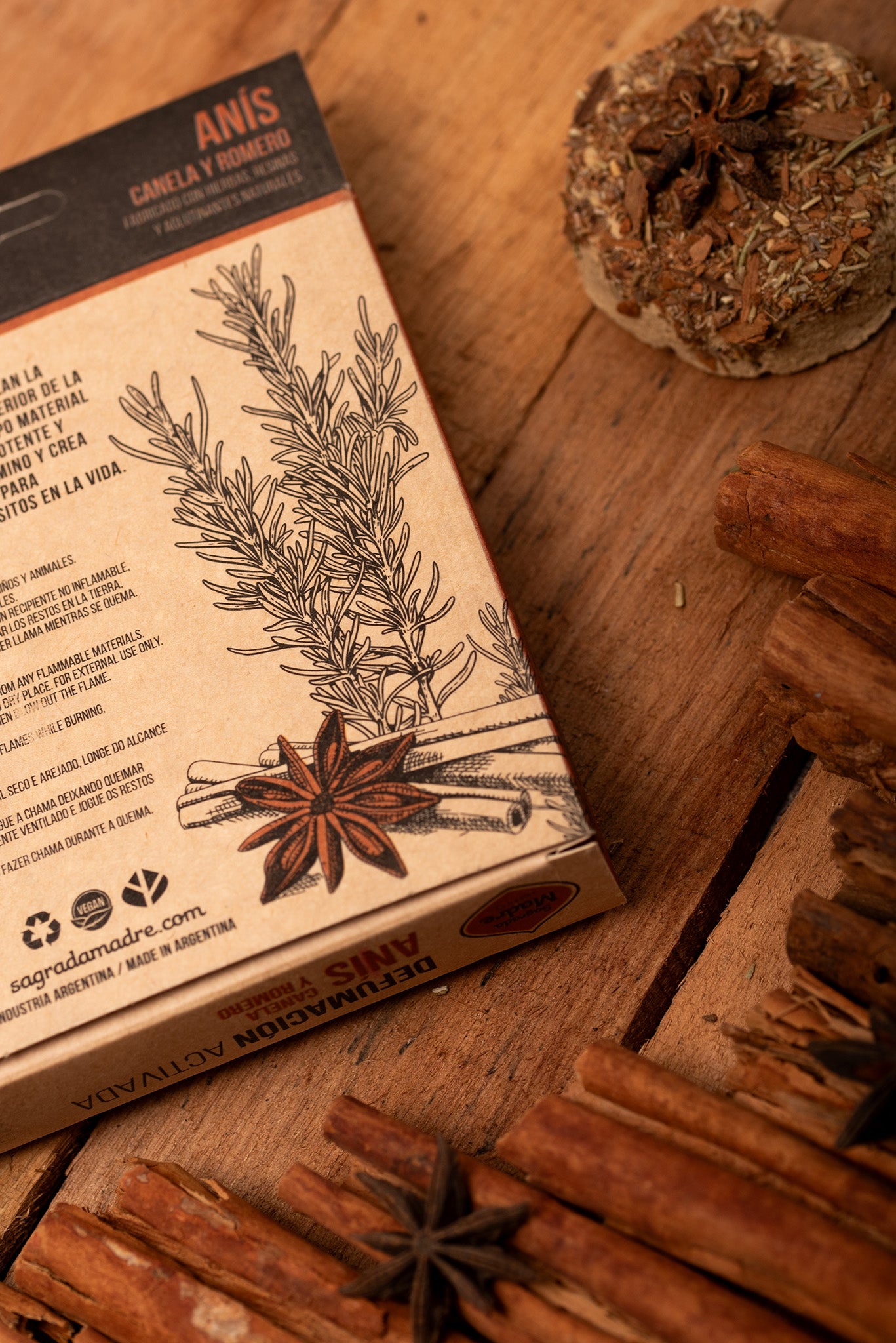 Sagrada Madre - Defumación Activada - Aktiv-Räuchertabletten Anis, Zimt & Rosmarin