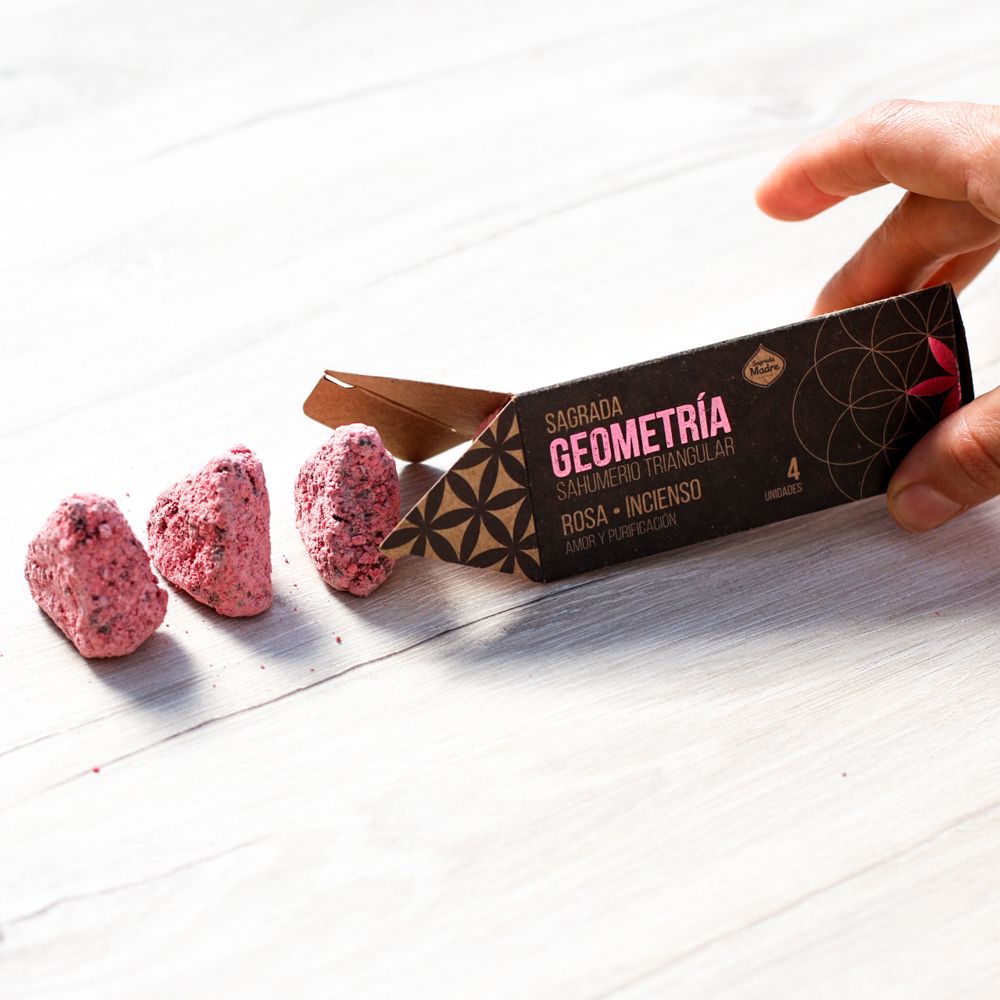 Sagrada Madre - Sacred Geometry - Dreieck-Räucherkegel - Rosen & Weihrauch