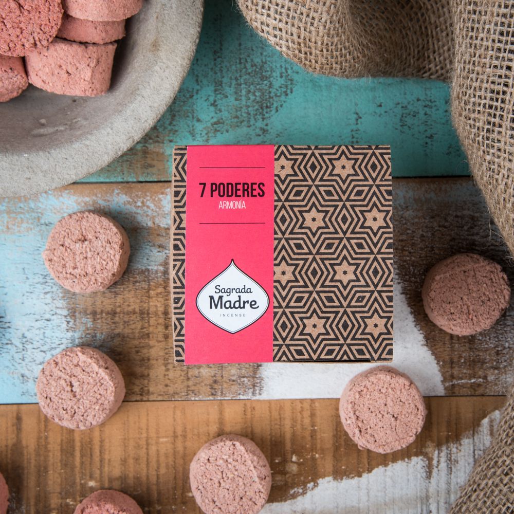 Sagrada Madre – Bomba Carbón - Aktiv-Räucherkohle - 7 Kräfte - 12 Stk.