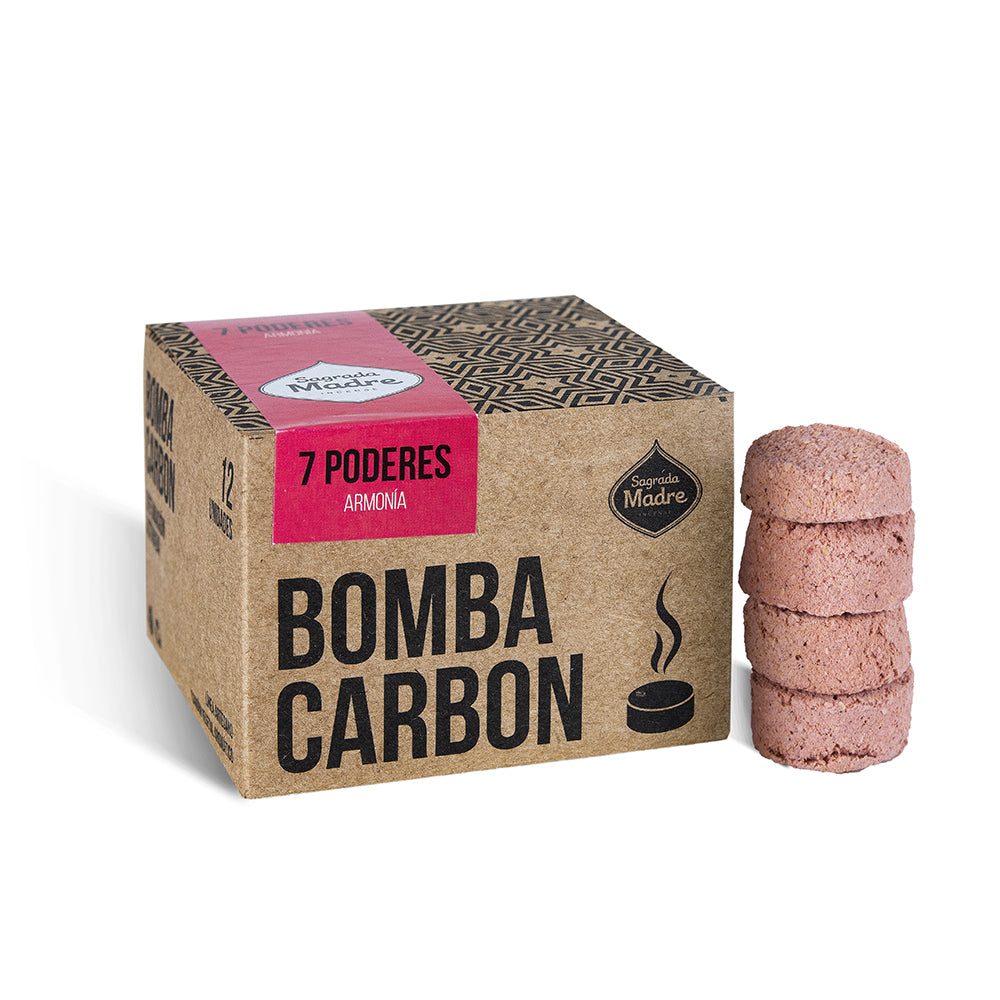Sagrada Madre – Bomba Carbón - Aktiv-Räucherkohle - 7 Kräfte - 12 Stk.