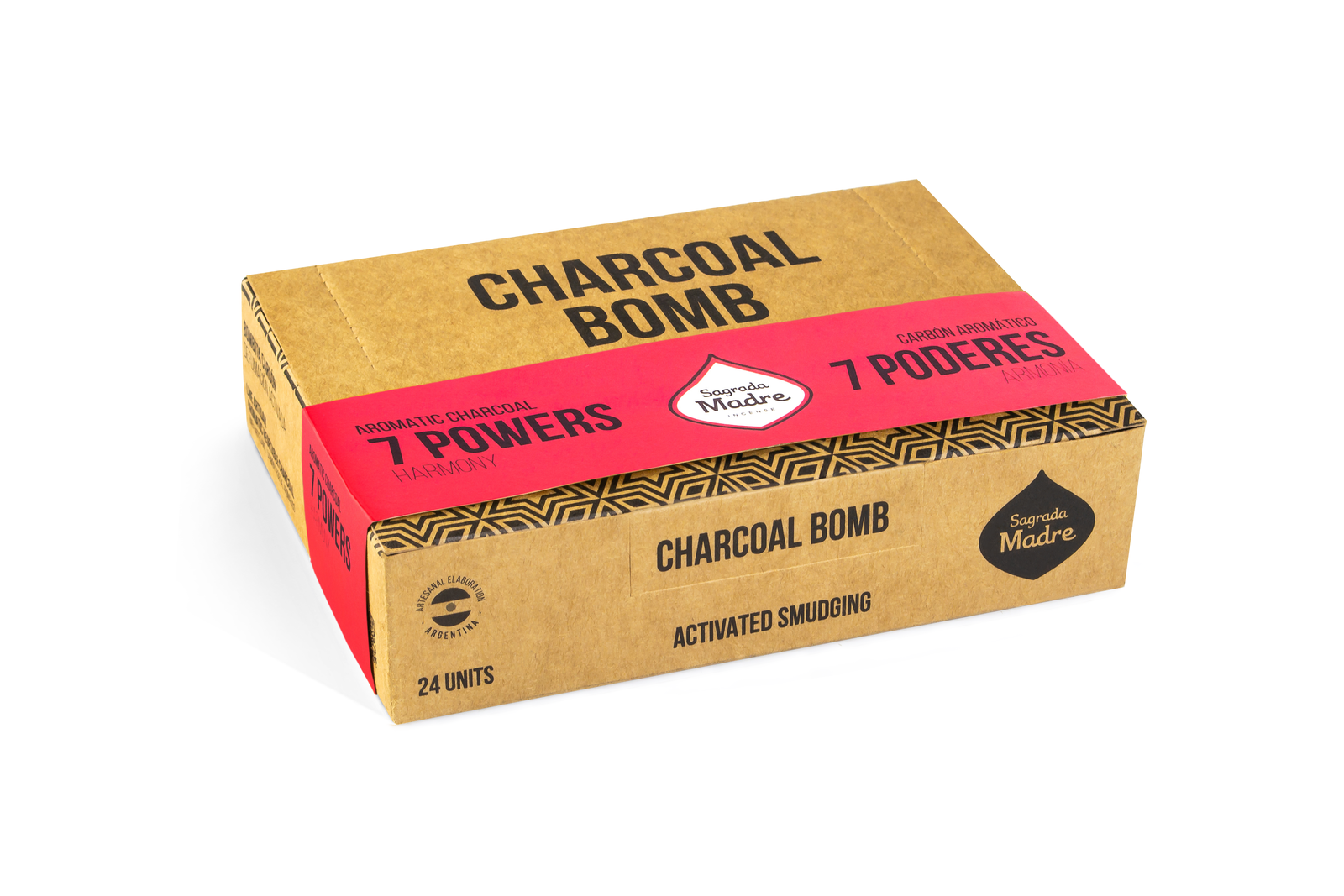 Sagrada Madre – Bomba Carbón - Aktiv-Räucherkohle - 7 Kräfte - 24 Stk.