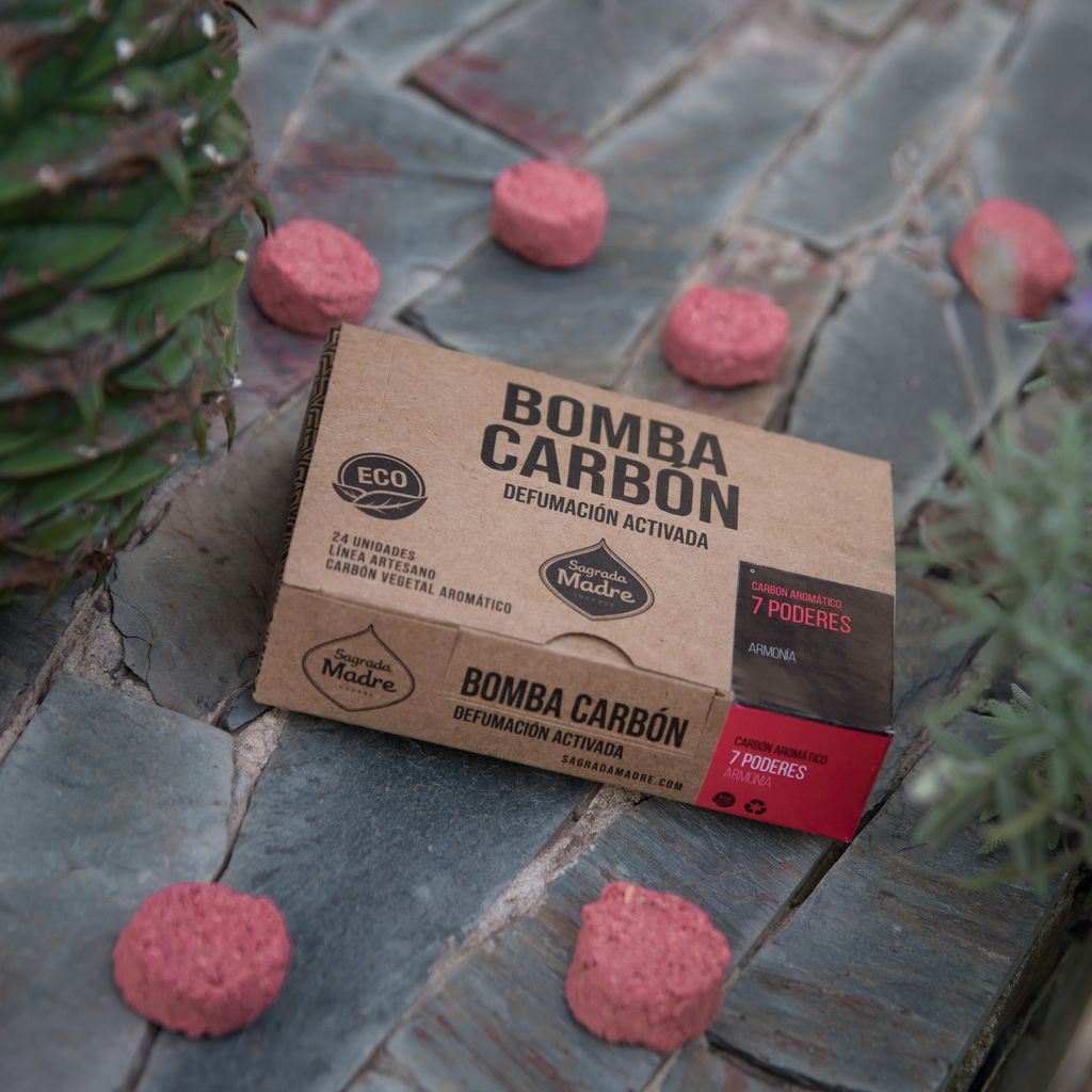 Sagrada Madre – Bomba Carbón - Aktiv-Räucherkohle - 7 Kräfte - 24 Stk.