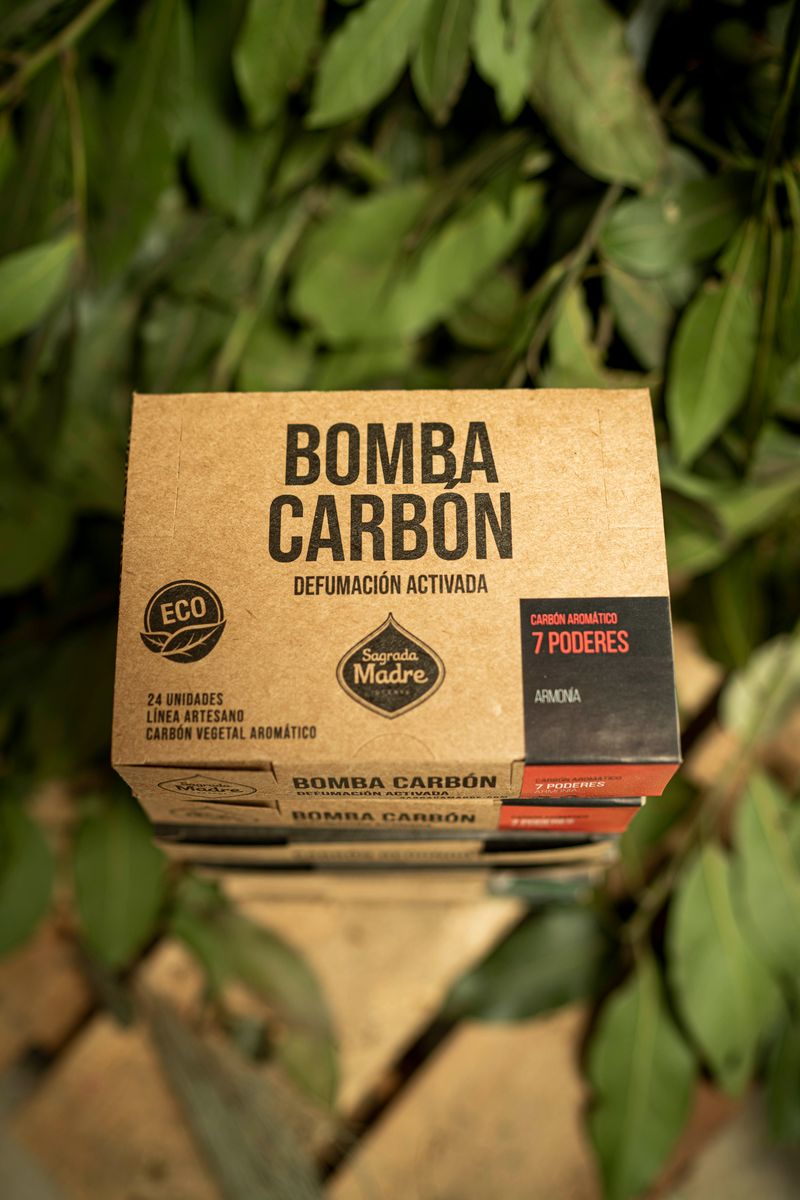 Sagrada Madre – Bomba Carbón - Aktiv-Räucherkohle - 7 Kräfte - 24 Stk.