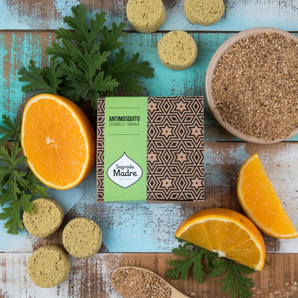 Sagrada Madre – Bomba Carbón - Aktiv-Räucherkohle - Citronella & Orange - 12 Stk.