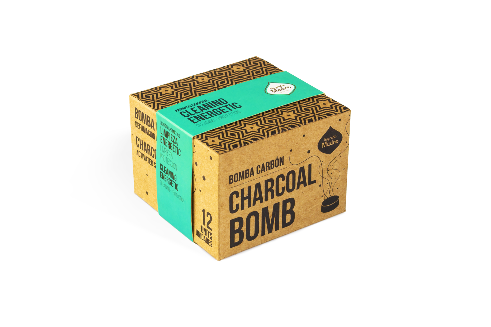 Sagrada Madre – Bomba Carbón - Aktiv-Räucherkohle - Energetische Reinigung - 12 Stk.