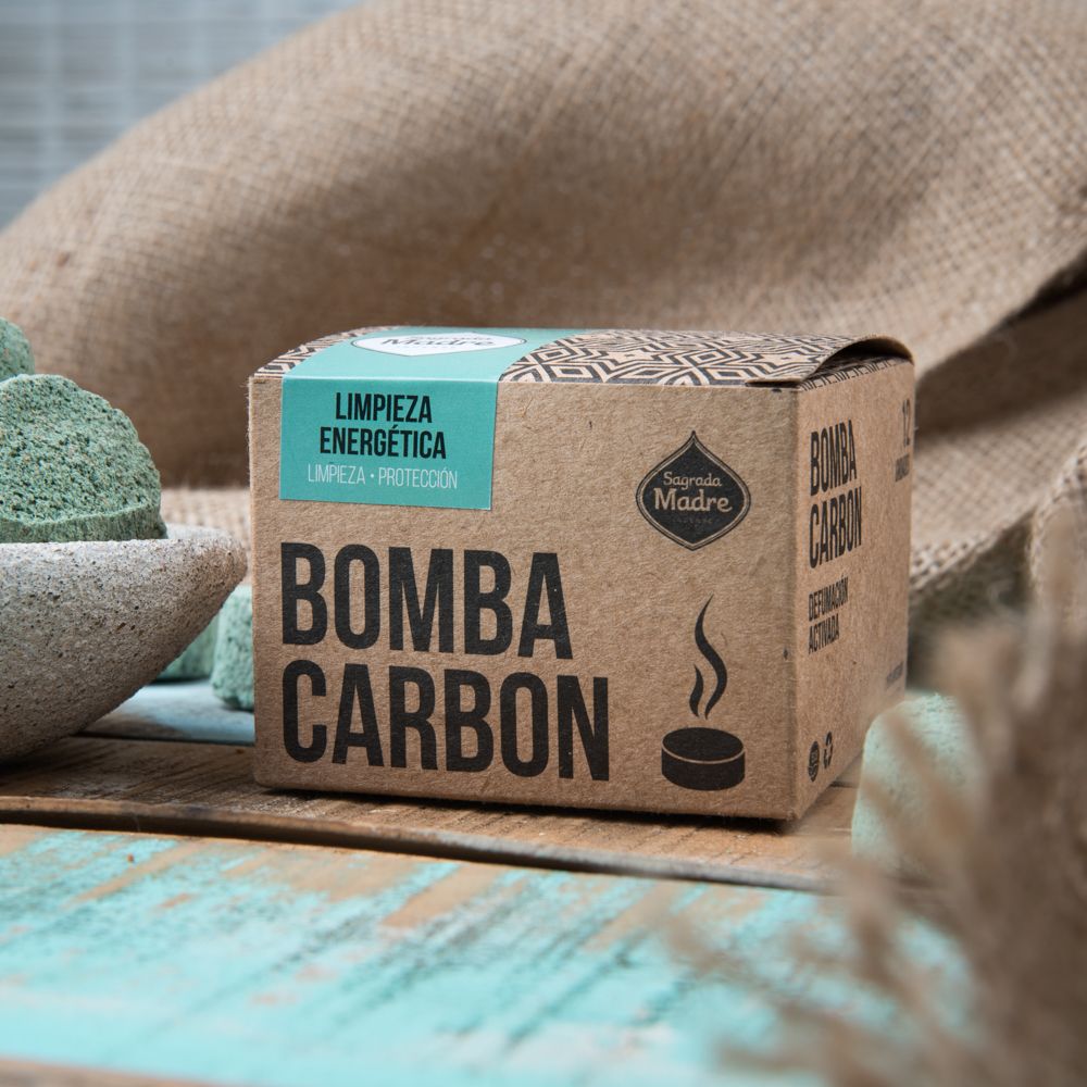 Sagrada Madre – Bomba Carbón - Aktiv-Räucherkohle - Energetische Reinigung - 12 Stk.