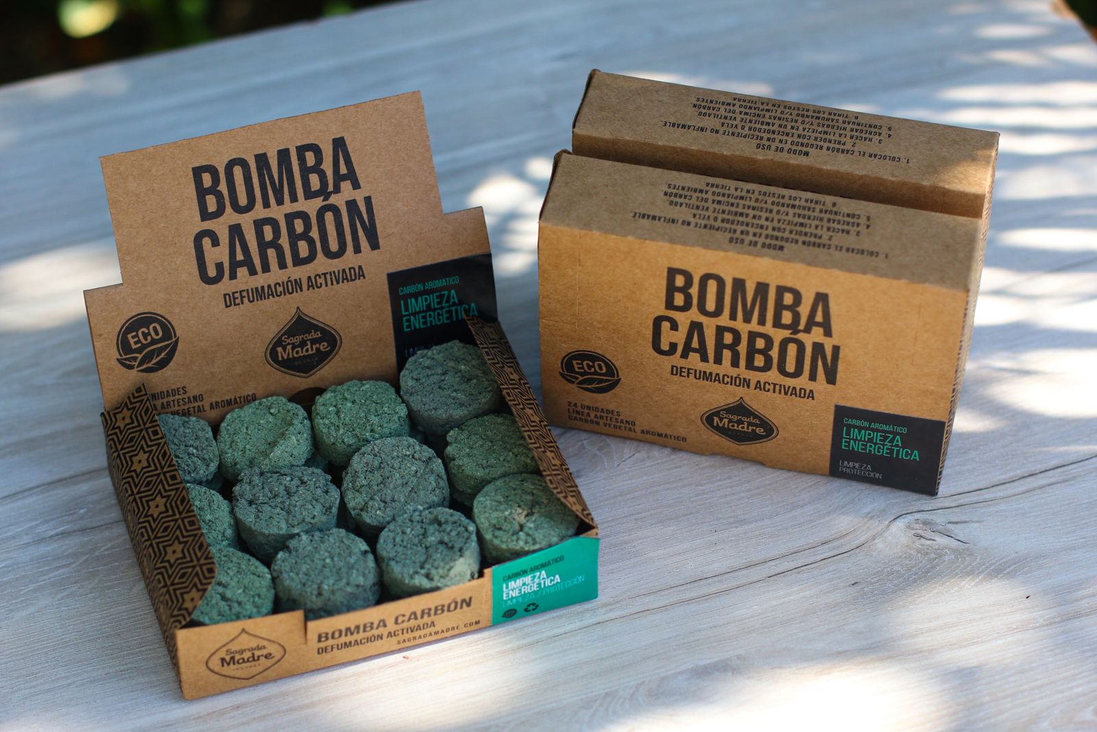 Sagrada Madre – Bomba Carbón - Aktiv-Räucherkohle - Energetische Reinigung - 24 Stk.