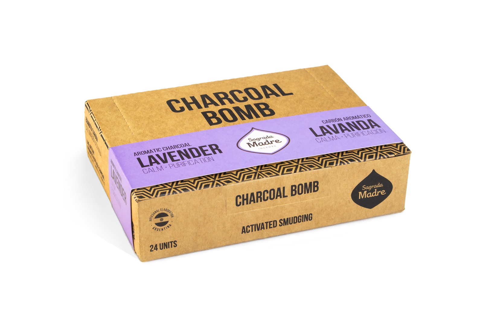 Sagrada Madre – Bomba Carbón - Aktiv-Räucherkohle - Lavendel - 24 Stk.