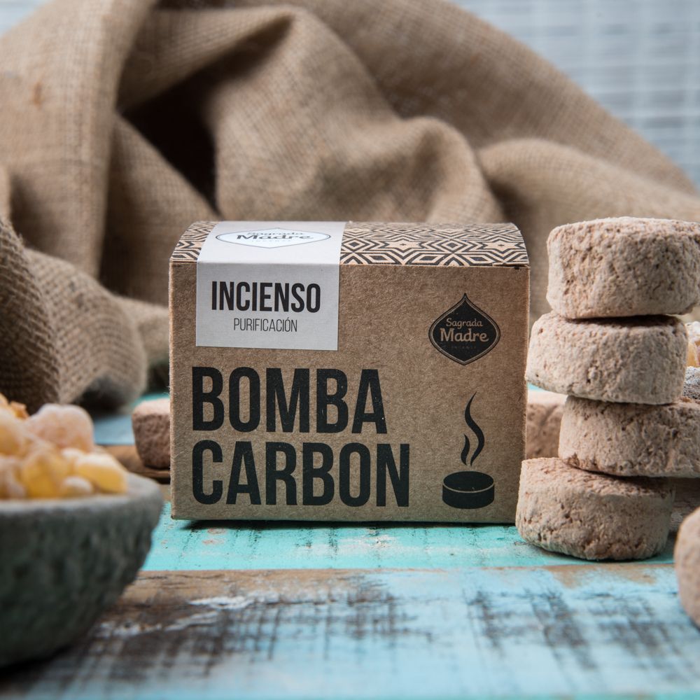 Sagrada Madre – Bomba Carbón - Aktiv-Räucherkohle - Weihrauch - 12 Stk.